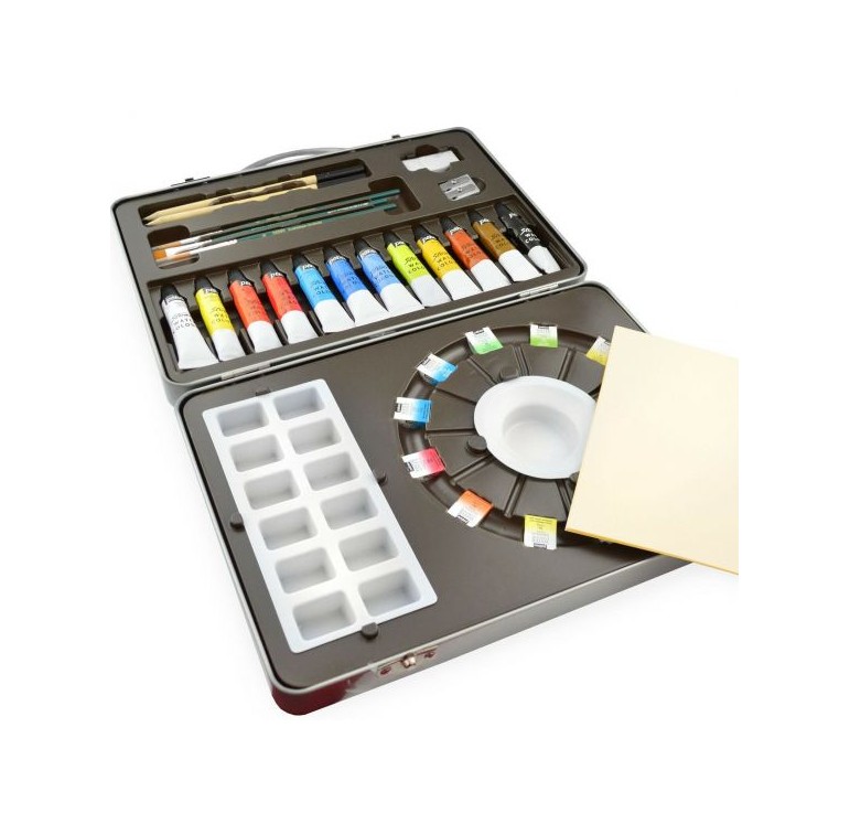 Lot De 24 Aquarelles Rembrandt Metal Deluxe - Haute Qualité Artiste, Pigments Fins, Résistance Lumière